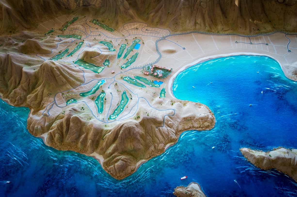 An aerial layout of Danzante Bay