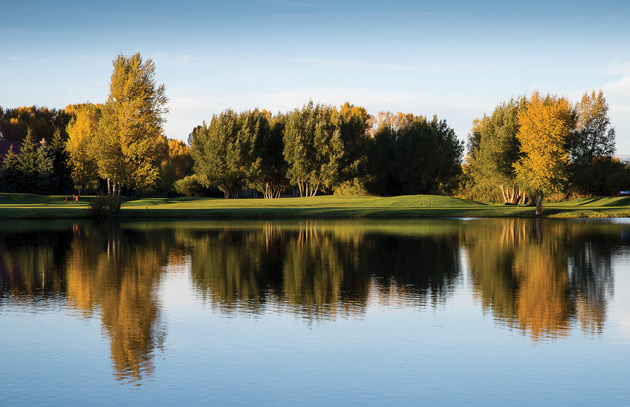 The all-carry par-3 12th at Dos Rios.