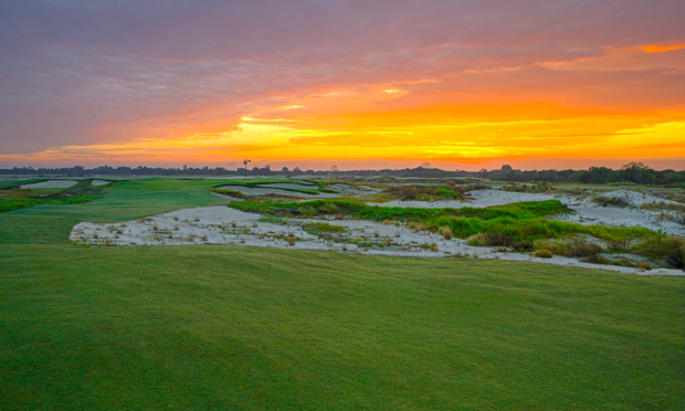 Sunset at Streamsong Black's No. 7