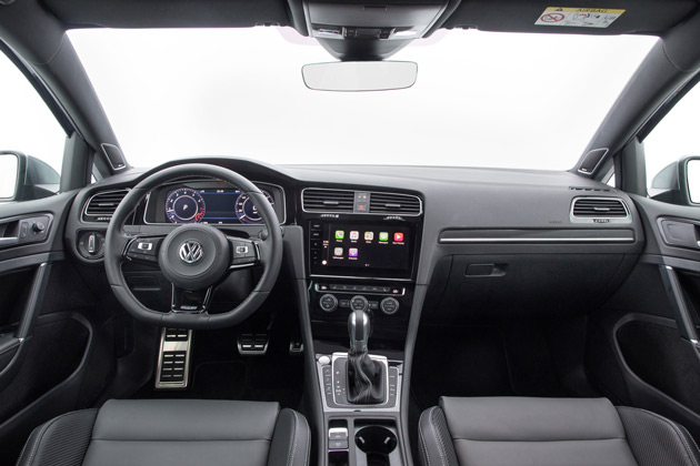 The plush interior of the VW Golf