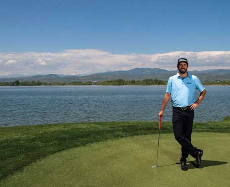 Mark Hubbard hit to the 15th green at TPC Colorado