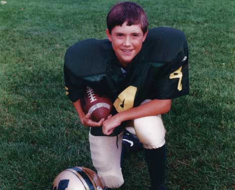 Mark Hubbard played football as a young child